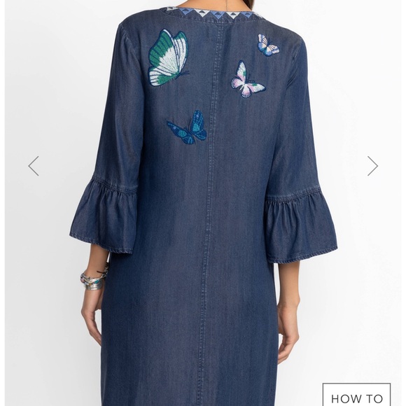 Johnny Was Ruffle Sleeve Dress Size Small - Picture 8 of 9